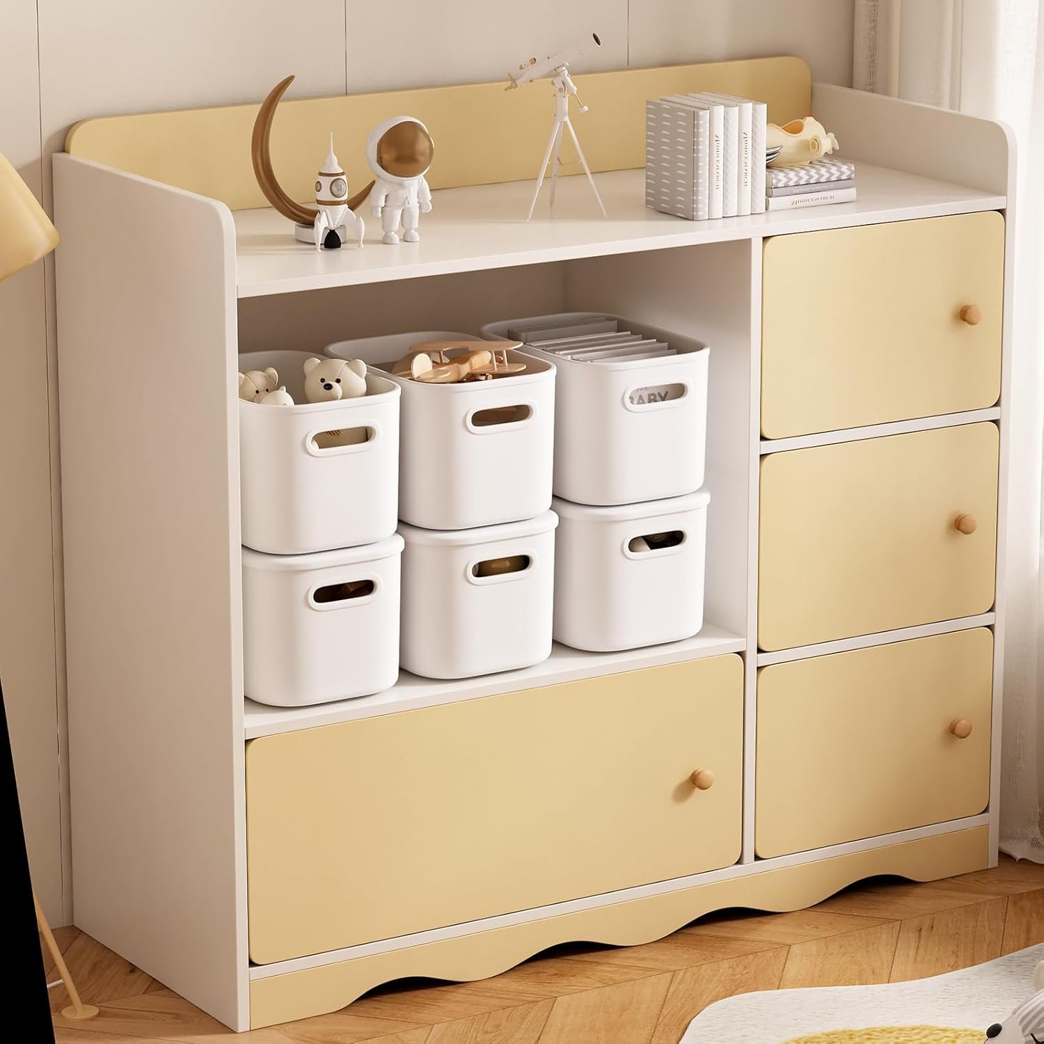 Paquete de 8 contenedores de almacenamiento coloridos con tapas, apilables para organizar, cajas de almacenamiento con asa para estantes, bonitos contenedores de almacenamiento para - Imagen 43