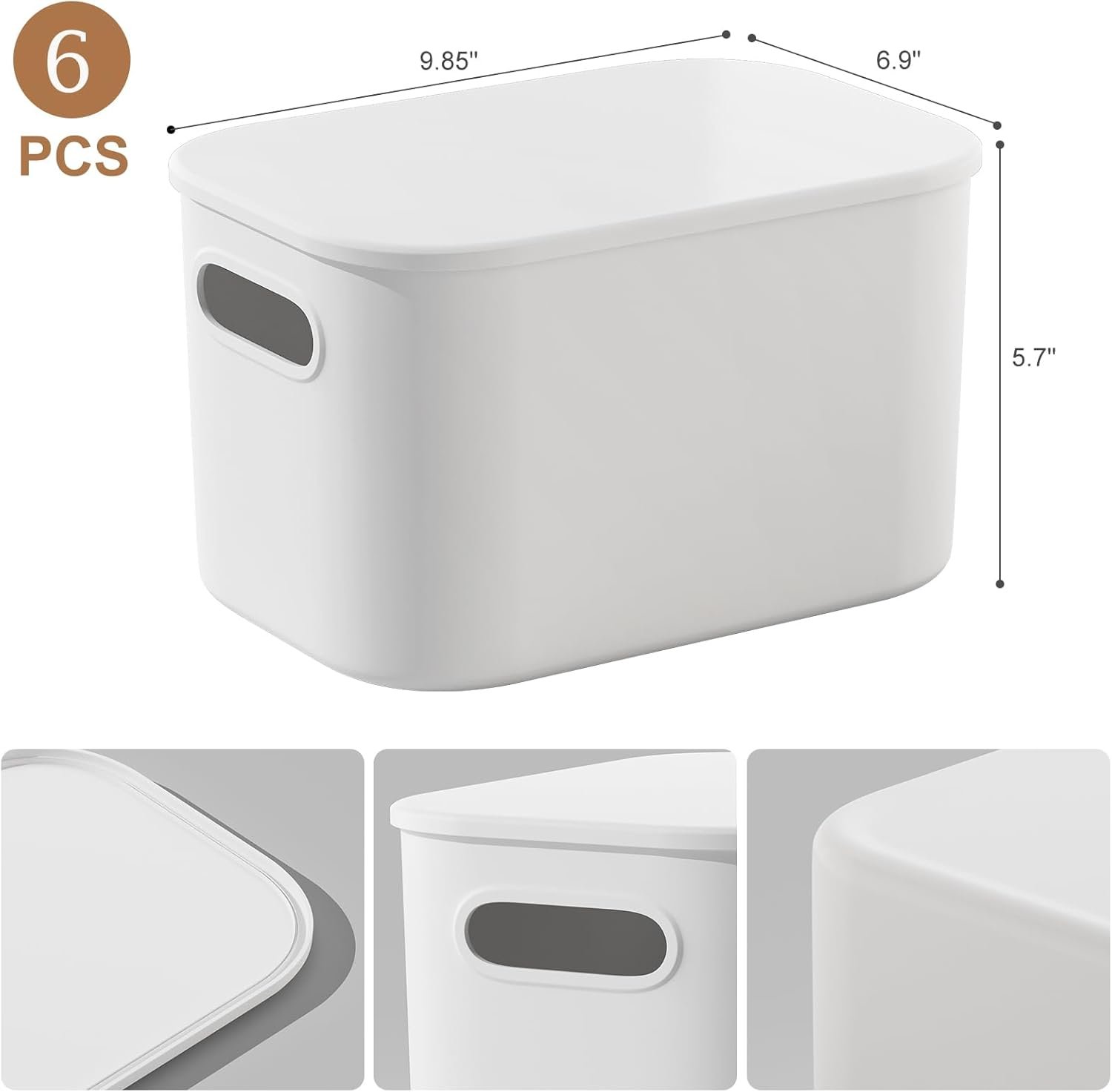 Paquete de 8 contenedores de almacenamiento coloridos con tapas, apilables para organizar, cajas de almacenamiento con asa para estantes, bonitos contenedores de almacenamiento para - Imagen 48