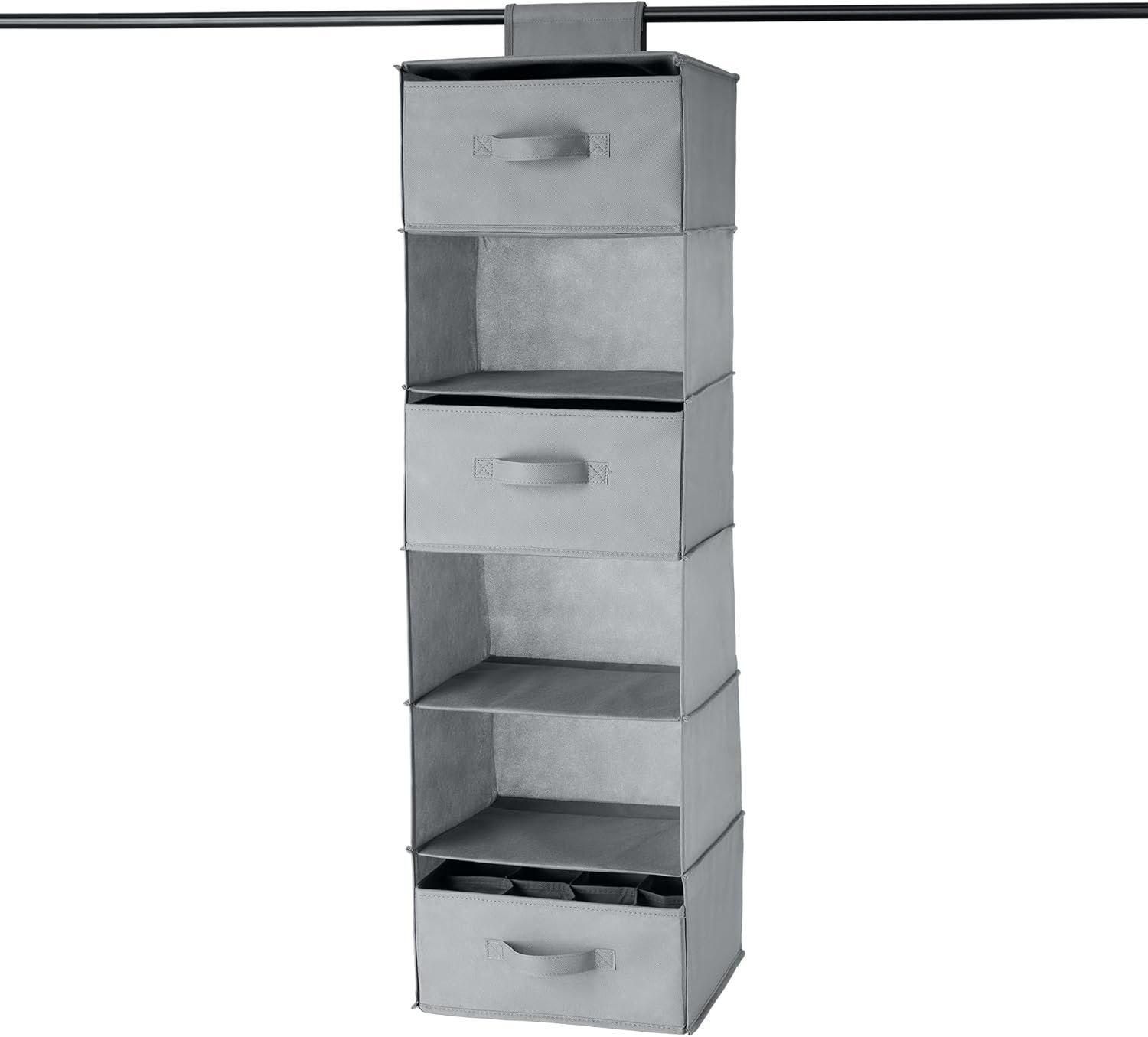 Amazon Basics - Organizador de almacenamiento de 6 niveles para colgar en el armario con cajones extraíbles - Imagen 5