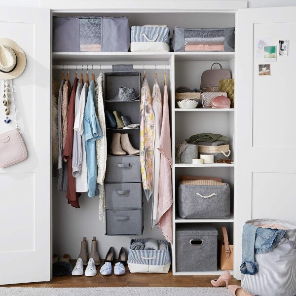 Amazon Basics - Organizador de almacenamiento de 6 niveles para colgar en el armario con cajones extraíbles - Imagen 6