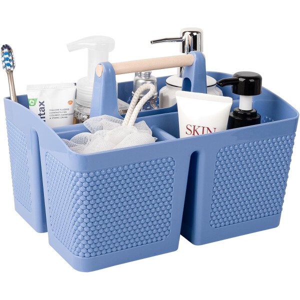 rejomiik Cesta portátil para ducha, organizador de limpieza de plástico, bolsa de almacenamiento con asa para baño, universidad, artículos esenciales de habitación, color rosa - Imagen 9