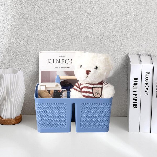 rejomiik Cesta portátil para ducha, organizador de limpieza de plástico, bolsa de almacenamiento con asa para baño, universidad, artículos esenciales de habitación, color rosa - Imagen 13