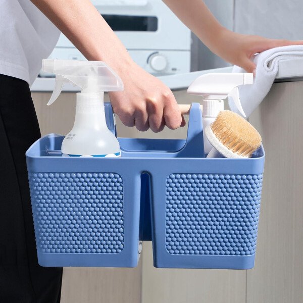 rejomiik Cesta portátil para ducha, organizador de limpieza de plástico, bolsa de almacenamiento con asa para baño, universidad, artículos esenciales de habitación, color rosa - Imagen 14
