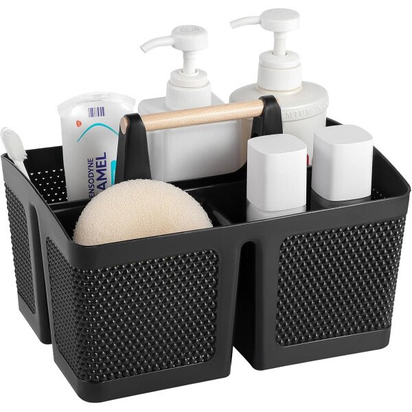 rejomiik Cesta portátil para ducha, organizador de limpieza de plástico, bolsa de almacenamiento con asa para baño, universidad, artículos esenciales de habitación, color rosa - Imagen 29