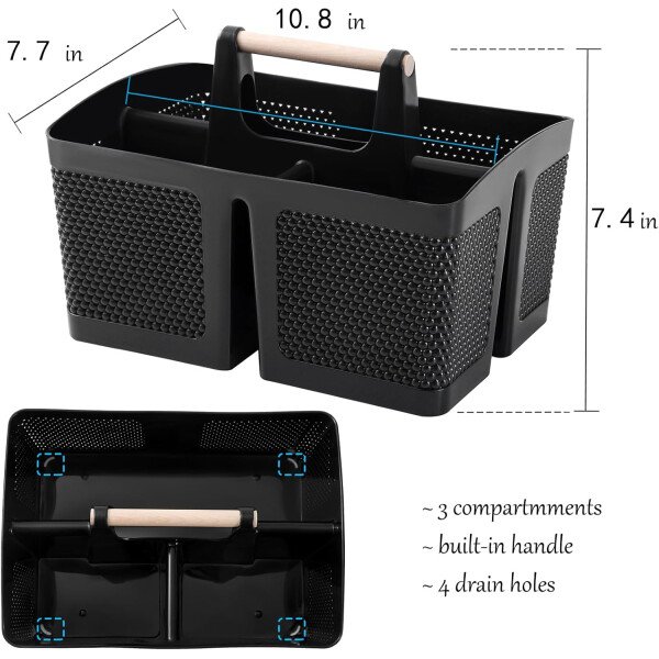 rejomiik Cesta portátil para ducha, organizador de limpieza de plástico, bolsa de almacenamiento con asa para baño, universidad, artículos esenciales de habitación, color rosa - Imagen 31