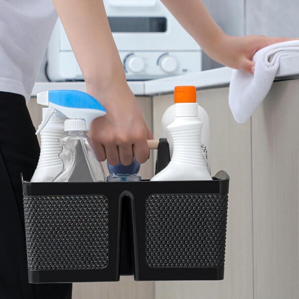 rejomiik Cesta portátil para ducha, organizador de limpieza de plástico, bolsa de almacenamiento con asa para baño, universidad, artículos esenciales de habitación, color rosa - Imagen 33