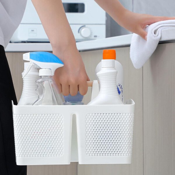 rejomiik Cesta portátil para ducha, organizador de limpieza de plástico, bolsa de almacenamiento con asa para baño, universidad, artículos esenciales de habitación, color rosa - Imagen 37