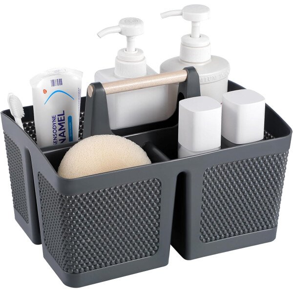 rejomiik Cesta portátil para ducha, organizador de limpieza de plástico, bolsa de almacenamiento con asa para baño, universidad, artículos esenciales de habitación, color rosa - Imagen 38