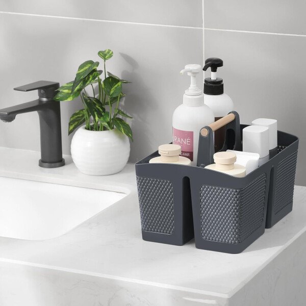 rejomiik Cesta portátil para ducha, organizador de limpieza de plástico, bolsa de almacenamiento con asa para baño, universidad, artículos esenciales de habitación, color rosa - Imagen 39