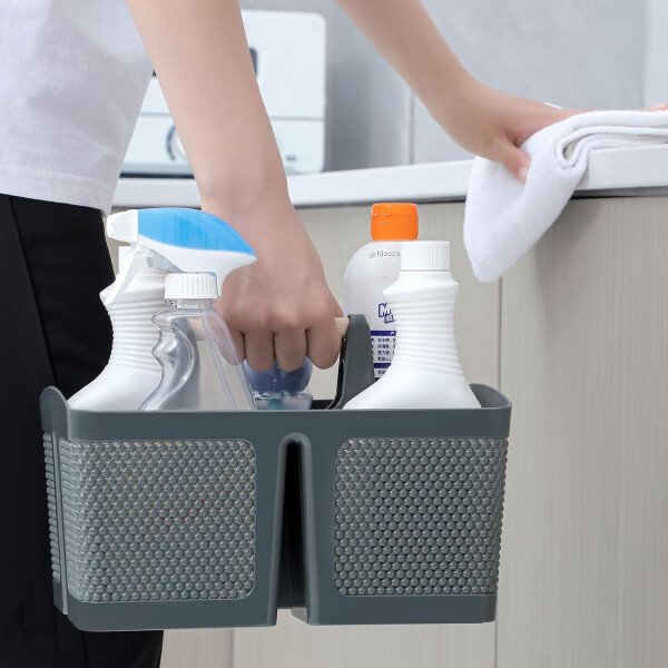 rejomiik Cesta portátil para ducha, organizador de limpieza de plástico, bolsa de almacenamiento con asa para baño, universidad, artículos esenciales de habitación, color rosa - Imagen 41
