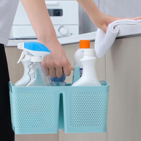 rejomiik Cesta portátil para ducha, organizador de limpieza de plástico, bolsa de almacenamiento con asa para baño, universidad, artículos esenciales de habitación, color rosa - Imagen 45