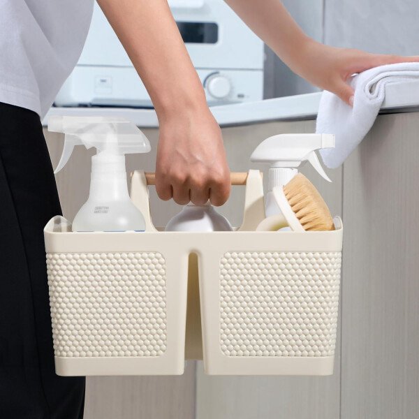 rejomiik Cesta portátil para ducha, organizador de limpieza de plástico, bolsa de almacenamiento con asa para baño, universidad, artículos esenciales de habitación, color rosa - Imagen 49