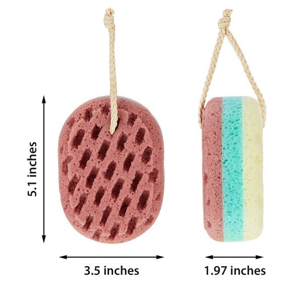 Esponja de baño suave para ducha, esponja suave y calmante para el cuerpo, esponja de ducha para mujeres, hombres y niños, multicolor - Image 5