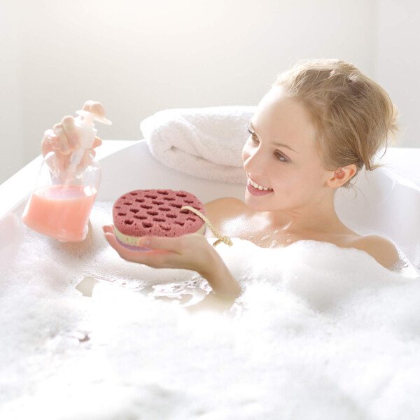 Esponja de baño suave para ducha, esponja suave y calmante para el cuerpo, esponja de ducha para mujeres, hombres y niños, multicolor - Image 6