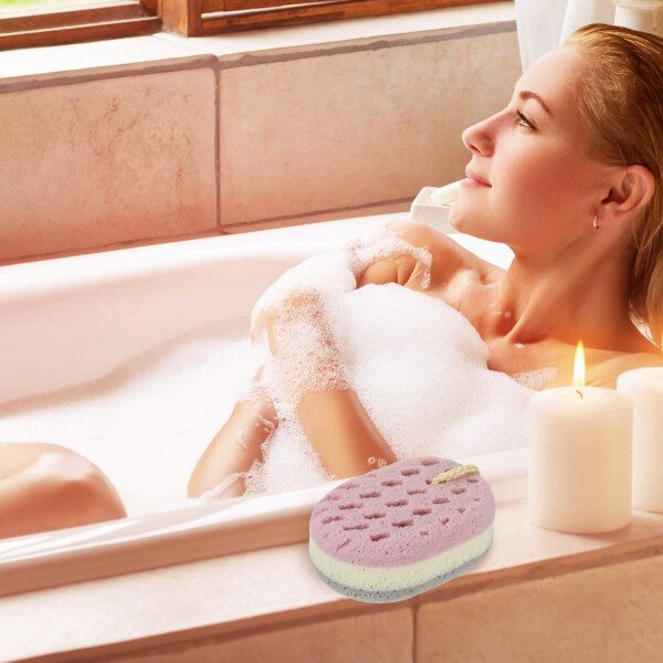 Esponja de baño suave para ducha, esponja suave y calmante para el cuerpo, esponja de ducha para mujeres, hombres y niños, multicolor - Image 8