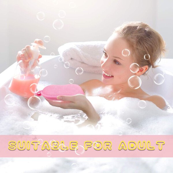 Tatuo Esponja de baño para bebé, 4 piezas, esponja de algodón suave y absorbente para niños, bebés, hombres y mujeres (rojo, morado, verde, azul) - Imagen 38