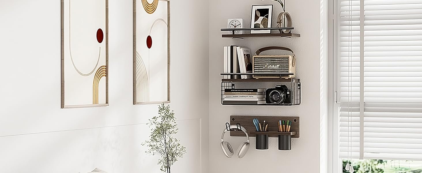 Bedroom floating shelf
