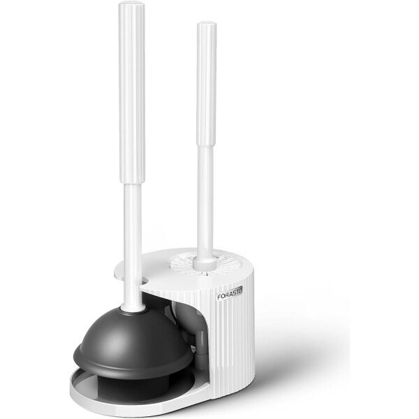 FORASTO- Juego de desatascador y cepillo para inodoro 2 en 1, desatascador con mango alargado, herramientas de limpieza para baño, suministros de limpieza para baño - Imagen 19
