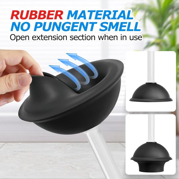 FORASTO- Juego de desatascador y cepillo para inodoro 2 en 1, desatascador con mango alargado, herramientas de limpieza para baño, suministros de limpieza para baño - Imagen 22