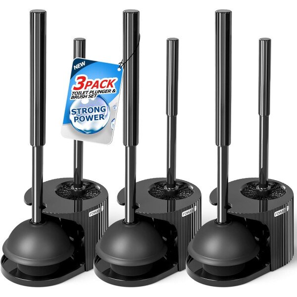 FORASTO- Juego de desatascador y cepillo para inodoro 2 en 1, desatascador con mango alargado, herramientas de limpieza para baño, suministros de limpieza para baño - Imagen 25