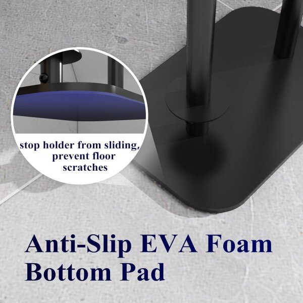 Kitsure Soporte de papel higiénico de pie – Soporte de papel higiénico de metal inoxidable para 4 rollos con base antideslizante y estante para teléfono y artículos pequeños, organizadores de baño y - Image 6