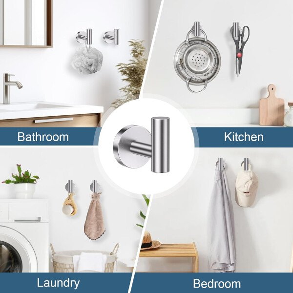 Toallero de níquel cepillado, juego de accesorios de baño, soporte de papel higiénico mejorado de 5 piezas con juego de estantes, toalleros de 23.6 pulgadas para toallero de baño montado en la pared - Image 5