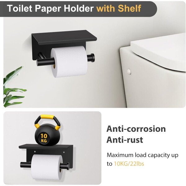 Toallero de níquel cepillado, juego de accesorios de baño, soporte de papel higiénico mejorado de 5 piezas con juego de estantes, toalleros de 23.6 pulgadas para toallero de baño montado en la pared - Image 17