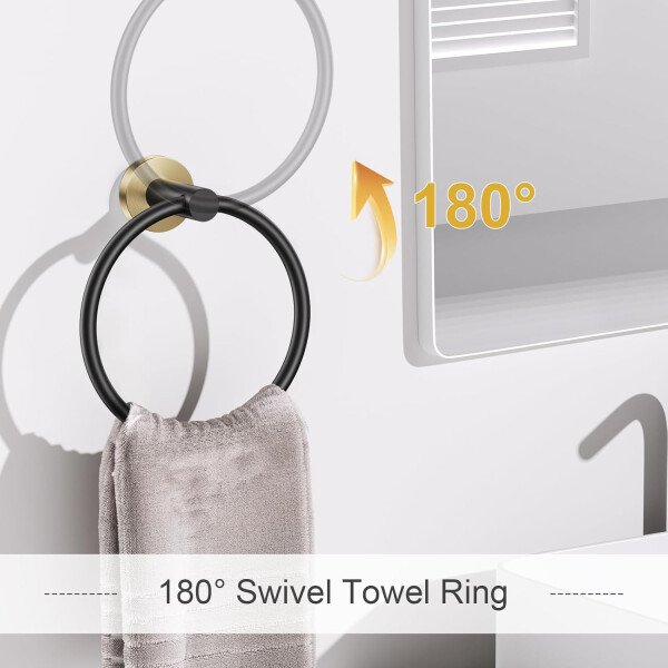Toallero de níquel cepillado, juego de accesorios de baño, soporte de papel higiénico mejorado de 5 piezas con juego de estantes, toalleros de 23.6 pulgadas para toallero de baño montado en la pared - Image 18