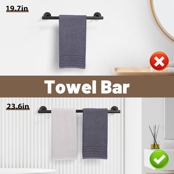 Toallero de níquel cepillado, juego de accesorios de baño, soporte de papel higiénico mejorado de 5 piezas con juego de estantes, toalleros de 23.6 pulgadas para toallero de baño montado en la pared - Image 31