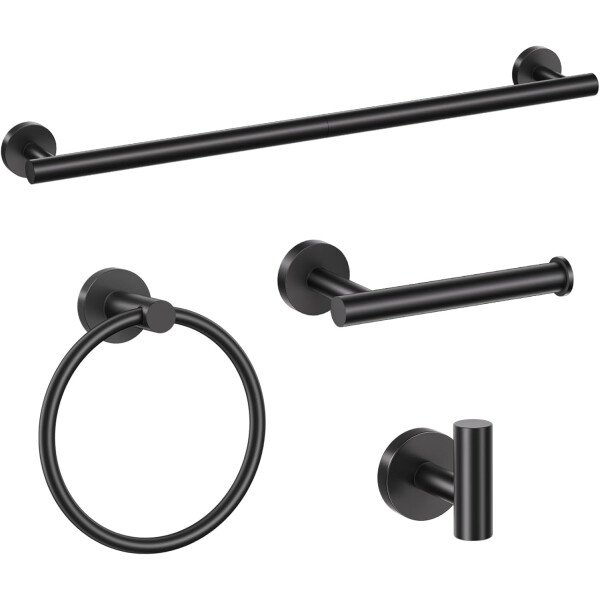 Toallero de níquel cepillado, juego de accesorios de baño, soporte de papel higiénico mejorado de 5 piezas con juego de estantes, toalleros de 23.6 pulgadas para toallero de baño montado en la pared - Image 36