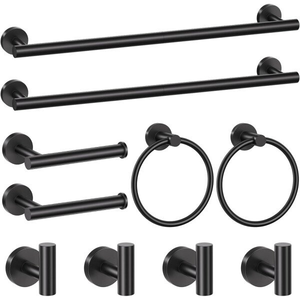 Toallero de níquel cepillado, juego de accesorios de baño, soporte de papel higiénico mejorado de 5 piezas con juego de estantes, toalleros de 23.6 pulgadas para toallero de baño montado en la pared - Image 44