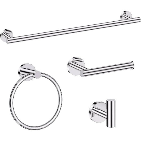 Toallero de níquel cepillado, juego de accesorios de baño, soporte de papel higiénico mejorado de 5 piezas con juego de estantes, toalleros de 23.6 pulgadas para toallero de baño montado en la pared - Image 54