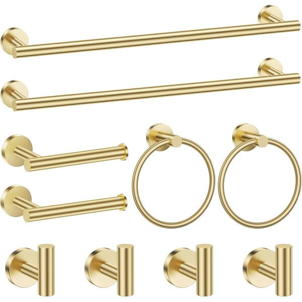 Toallero de níquel cepillado, juego de accesorios de baño, soporte de papel higiénico mejorado de 5 piezas con juego de estantes, toalleros de 23.6 pulgadas para toallero de baño montado en la pared - Image 58