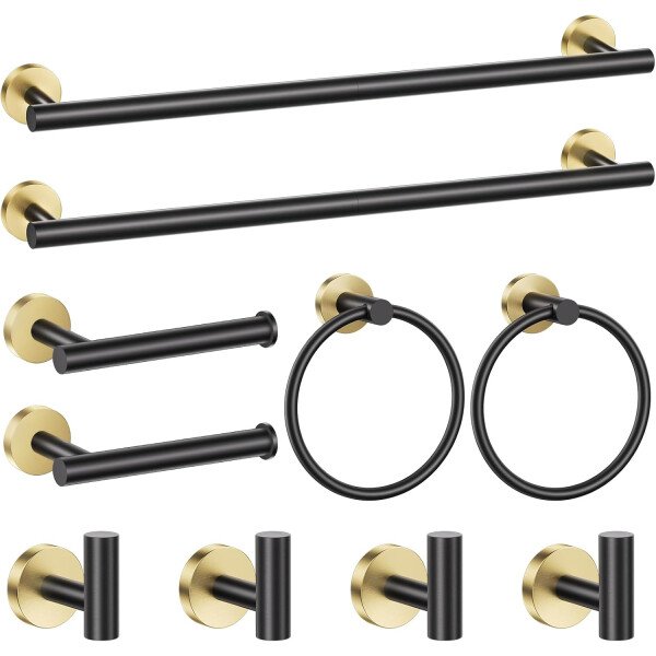 Toallero de níquel cepillado, juego de accesorios de baño, soporte de papel higiénico mejorado de 5 piezas con juego de estantes, toalleros de 23.6 pulgadas para toallero de baño montado en la pared - Image 60