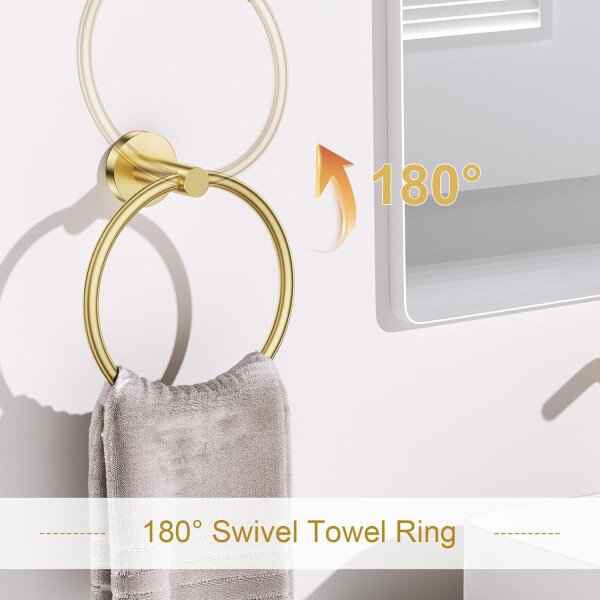 Toallero de níquel cepillado, juego de accesorios de baño, soporte de papel higiénico mejorado de 5 piezas con juego de estantes, toalleros de 23.6 pulgadas para toallero de baño montado en la pared - Image 65