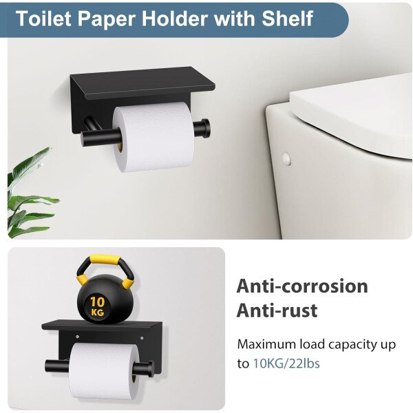 Toallero de níquel cepillado, juego de accesorios de baño, soporte de papel higiénico mejorado de 5 piezas con juego de estantes, toalleros de 23.6 pulgadas para toallero de baño montado en la pared - Image 71