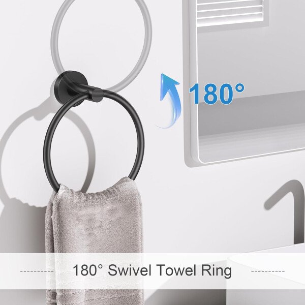 Toallero de níquel cepillado, juego de accesorios de baño, soporte de papel higiénico mejorado de 5 piezas con juego de estantes, toalleros de 23.6 pulgadas para toallero de baño montado en la pared - Image 72