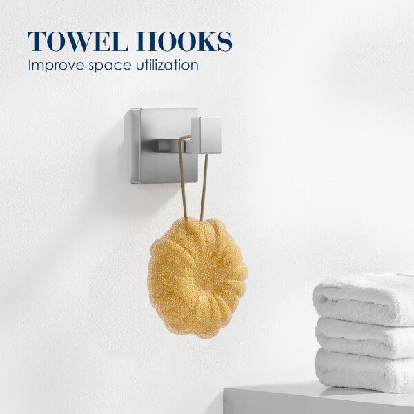 Juego de 7 toalleros para baño, SUS304 negro mate, accesorios de baño negros de acero inoxidable, montaje en pared de acero inoxidable, juego de barra de toallas de baño - Image 14