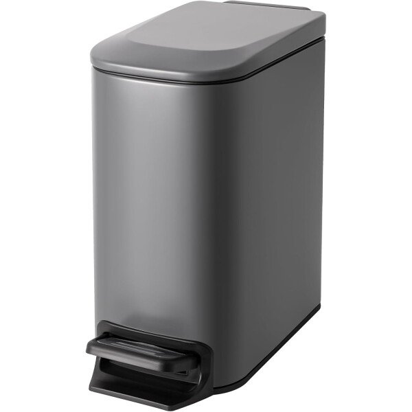 Cesun Cubo de basura pequeño para baño con tapa, cierre suave, pedal escalonado, cubo de basura de acero inoxidable de 6 litros/1.6 galones con cubo interior extraíble, acabado antihuellas (negro - Image 17