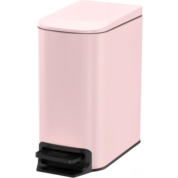 Cesun Cubo de basura pequeño para baño con tapa, cierre suave, pedal escalonado, cubo de basura de acero inoxidable de 6 litros/1.6 galones con cubo interior extraíble, acabado antihuellas (negro - Image 54