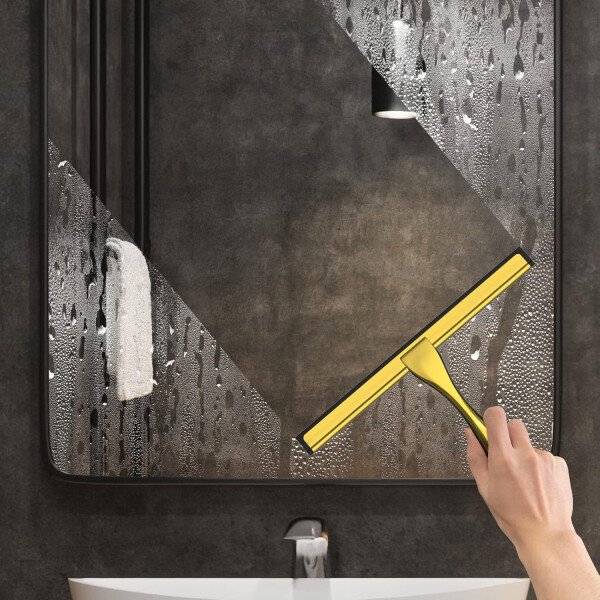 Escobilla de ducha multiusos de acero inoxidable para puerta de vidrio de ducha con 2 ganchos adhesivos, herramienta de limpieza de baño, limpiador de espejo de ventana del hogar, limpieza de paredes - Imagen 25