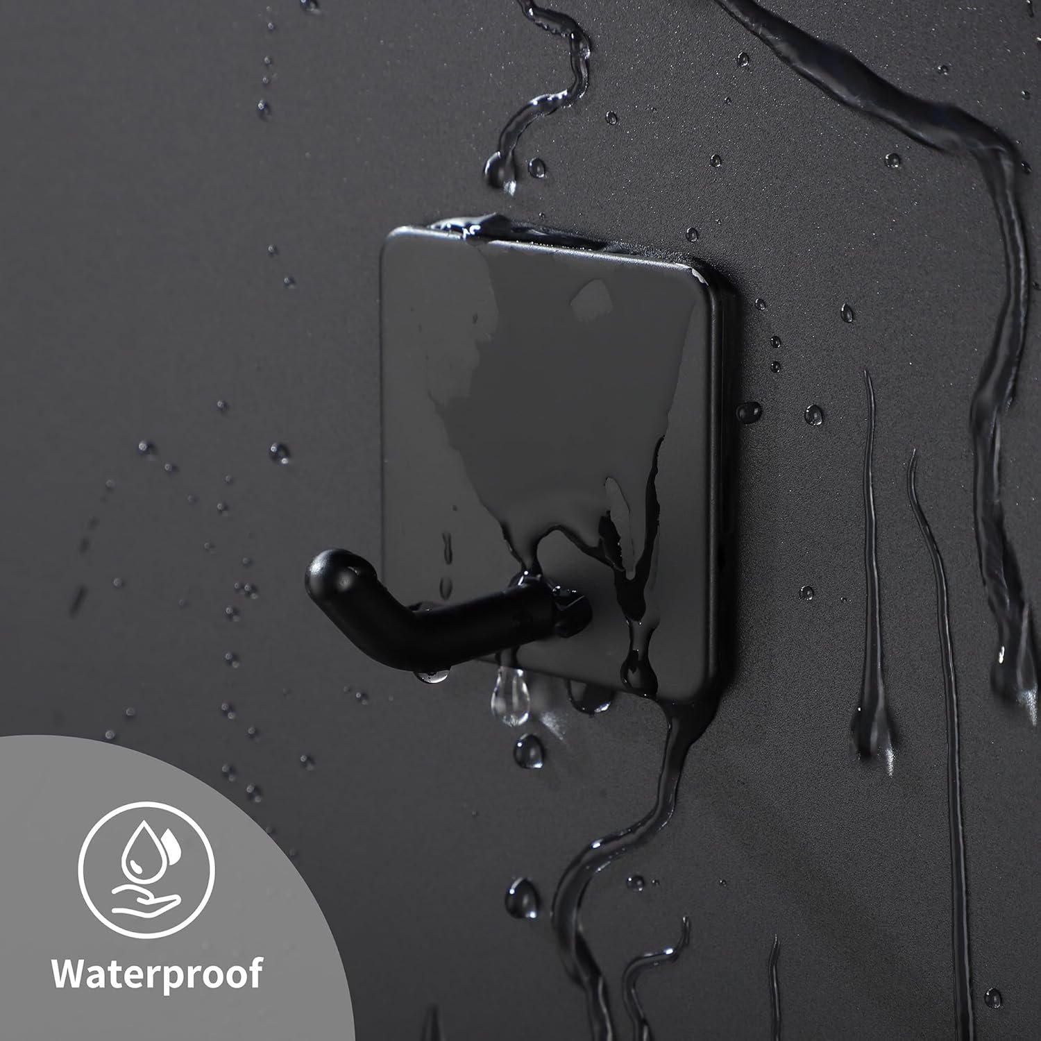 DELITON Ganchos adhesivos – Paquete de 4 ganchos de pared para toallas/abrigos, para baño o cocina (negro mate, acero inoxidable) - Imagen 11