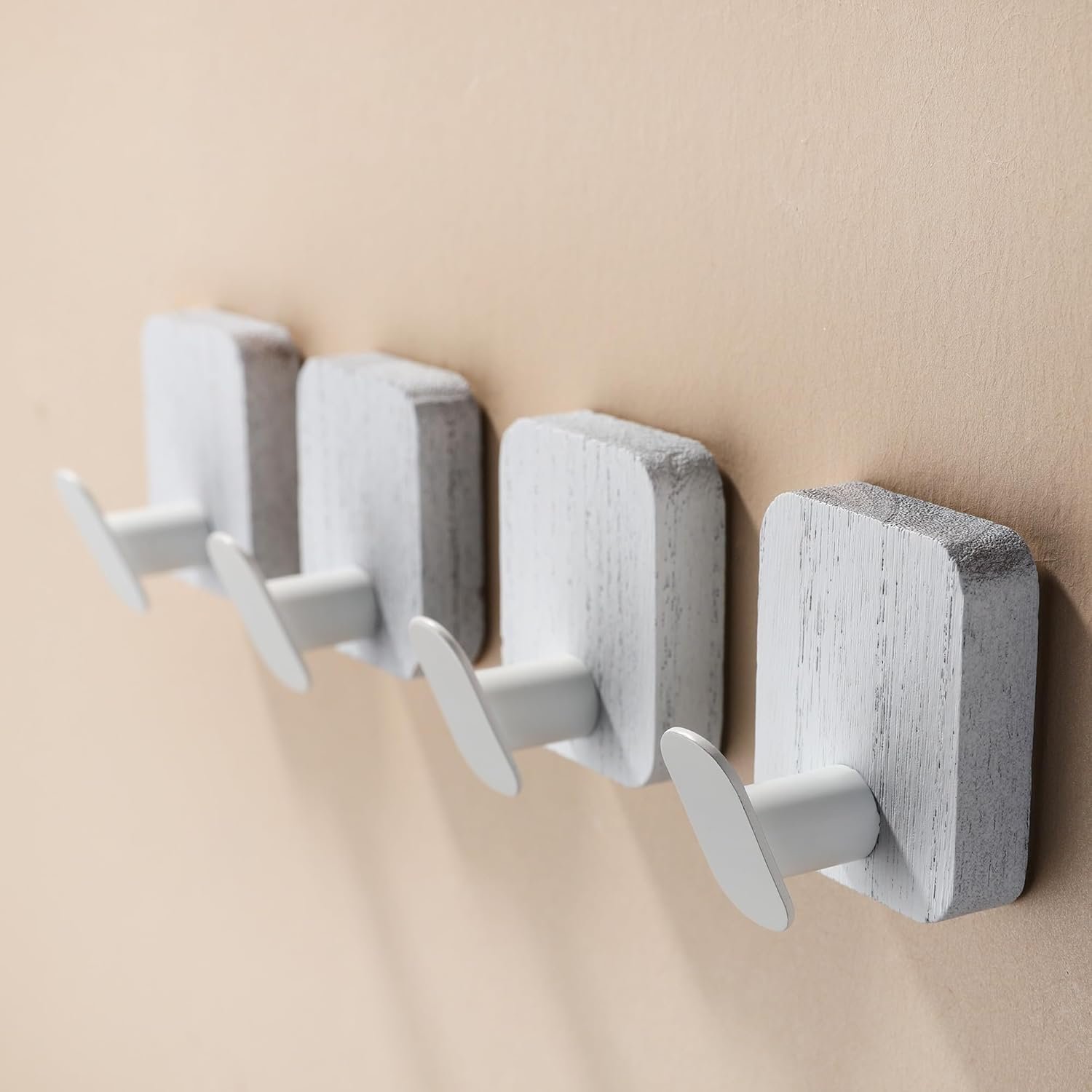 DELITON Ganchos adhesivos – Paquete de 4 ganchos de pared para toallas/abrigos, para baño o cocina (negro mate, acero inoxidable) - Imagen 22