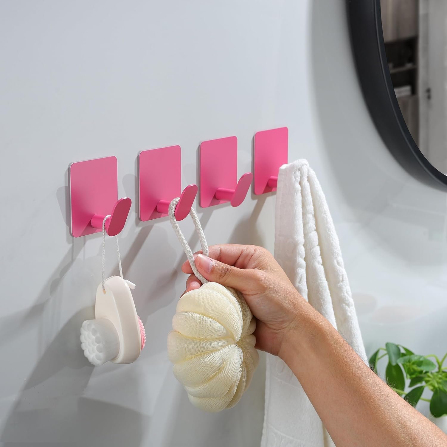 DELITON Ganchos adhesivos – Paquete de 4 ganchos de pared para toallas/abrigos, para baño o cocina (negro mate, acero inoxidable) - Imagen 41