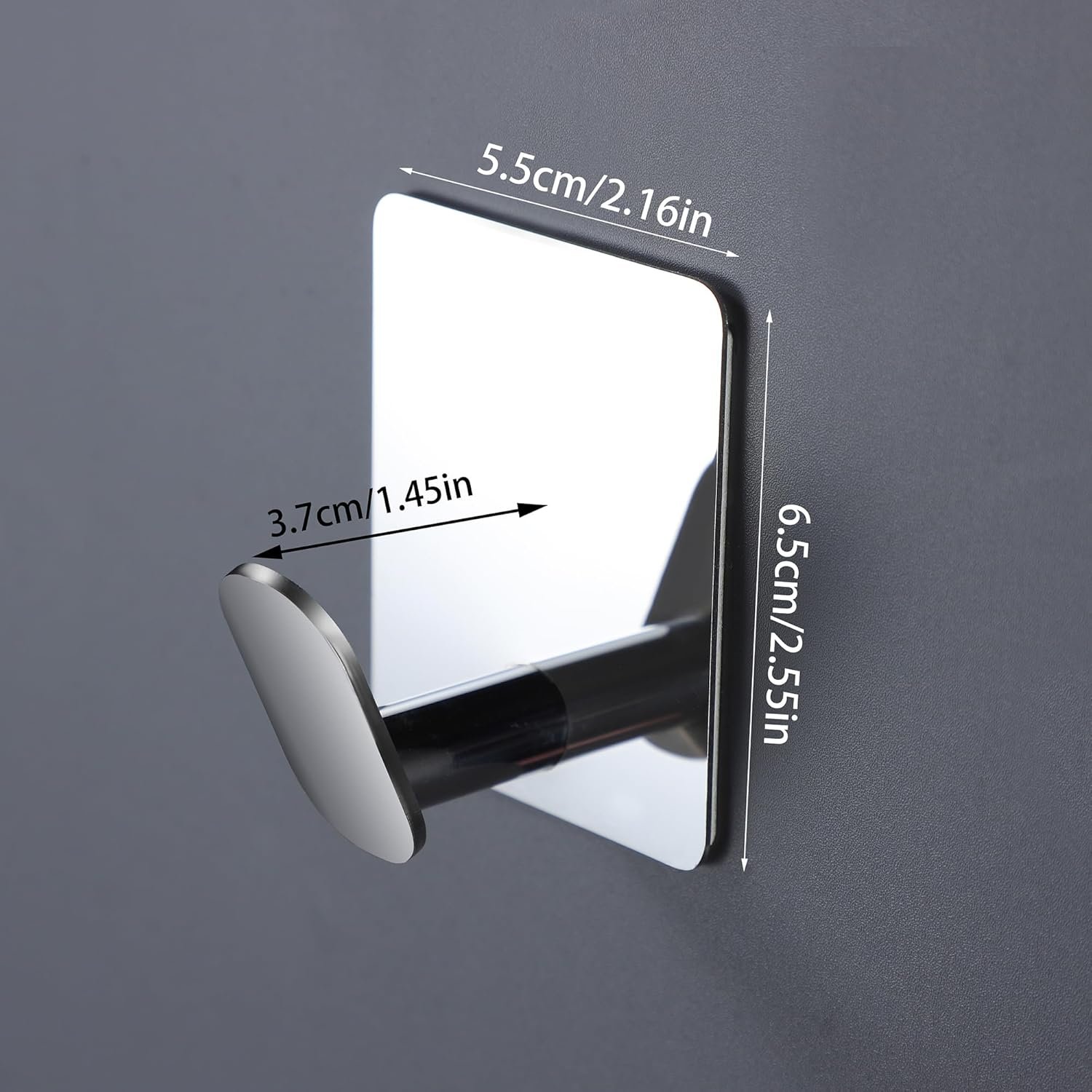 DELITON Ganchos adhesivos – Paquete de 4 ganchos de pared para toallas/abrigos, para baño o cocina (negro mate, acero inoxidable) - Imagen 64