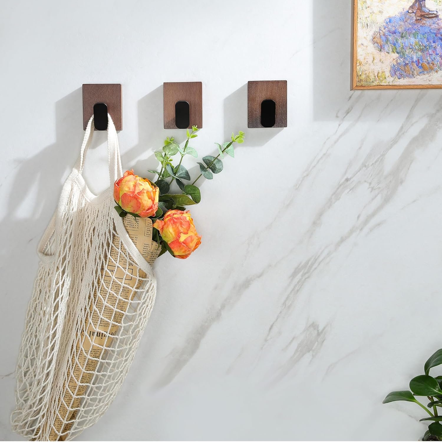 DELITON Ganchos adhesivos – Paquete de 4 ganchos de pared para toallas/abrigos, para baño o cocina (negro mate, acero inoxidable) - Imagen 70