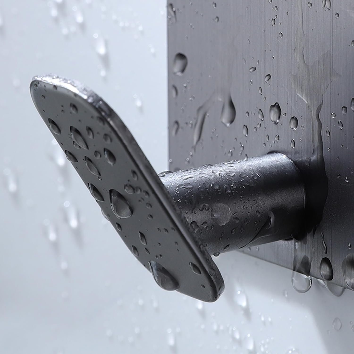 DELITON Ganchos adhesivos – Paquete de 4 ganchos de pared para toallas/abrigos, para baño o cocina (negro mate, acero inoxidable) - Imagen 75