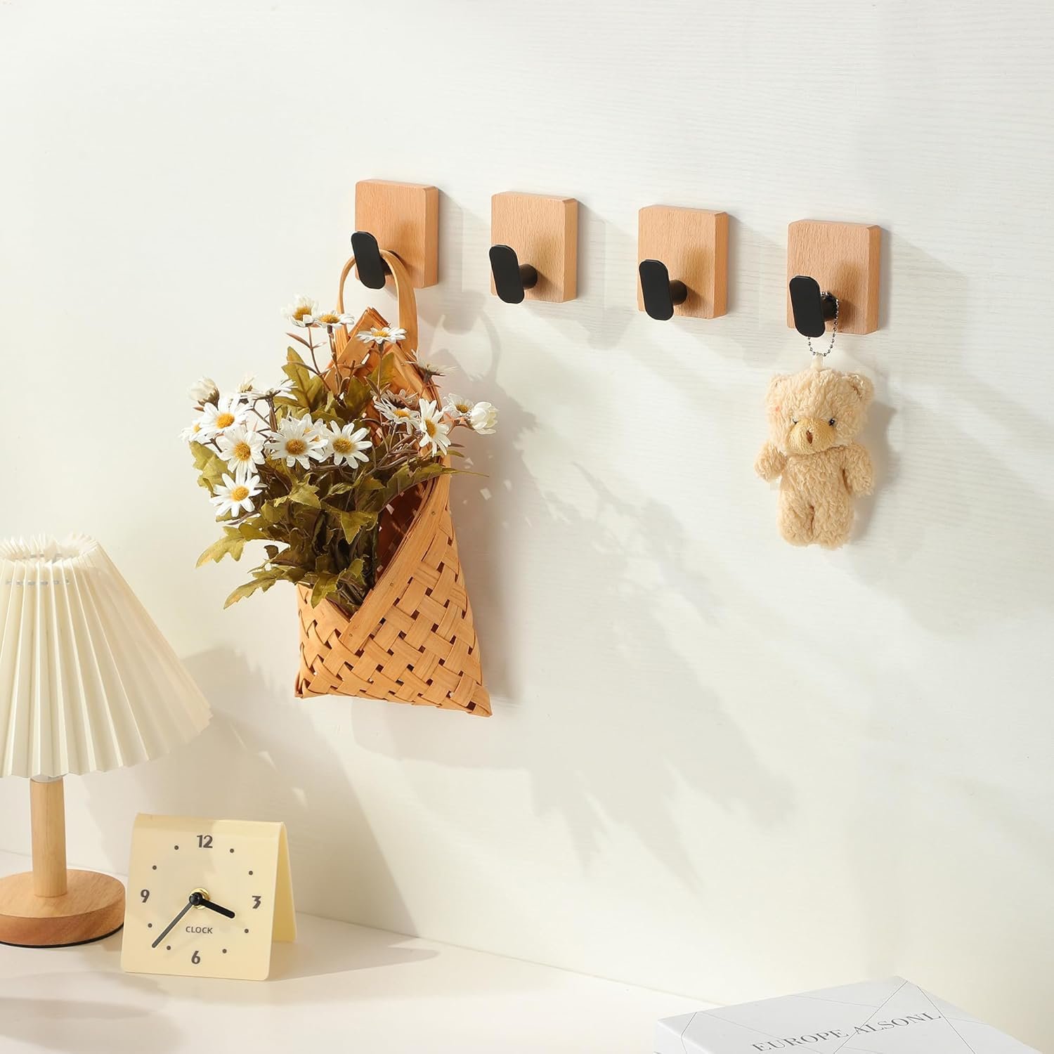 DELITON Ganchos adhesivos – Paquete de 4 ganchos de pared para toallas/abrigos, para baño o cocina (negro mate, acero inoxidable) - Imagen 79