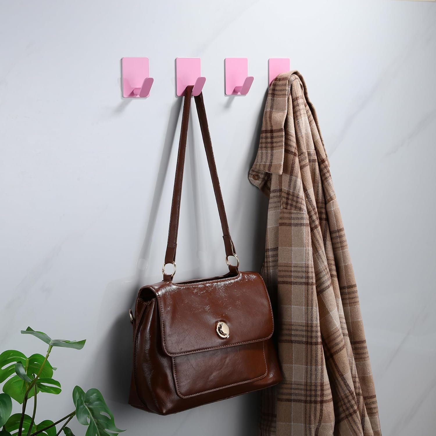 DELITON Ganchos adhesivos – Paquete de 4 ganchos de pared para toallas/abrigos, para baño o cocina (negro mate, acero inoxidable) - Imagen 87