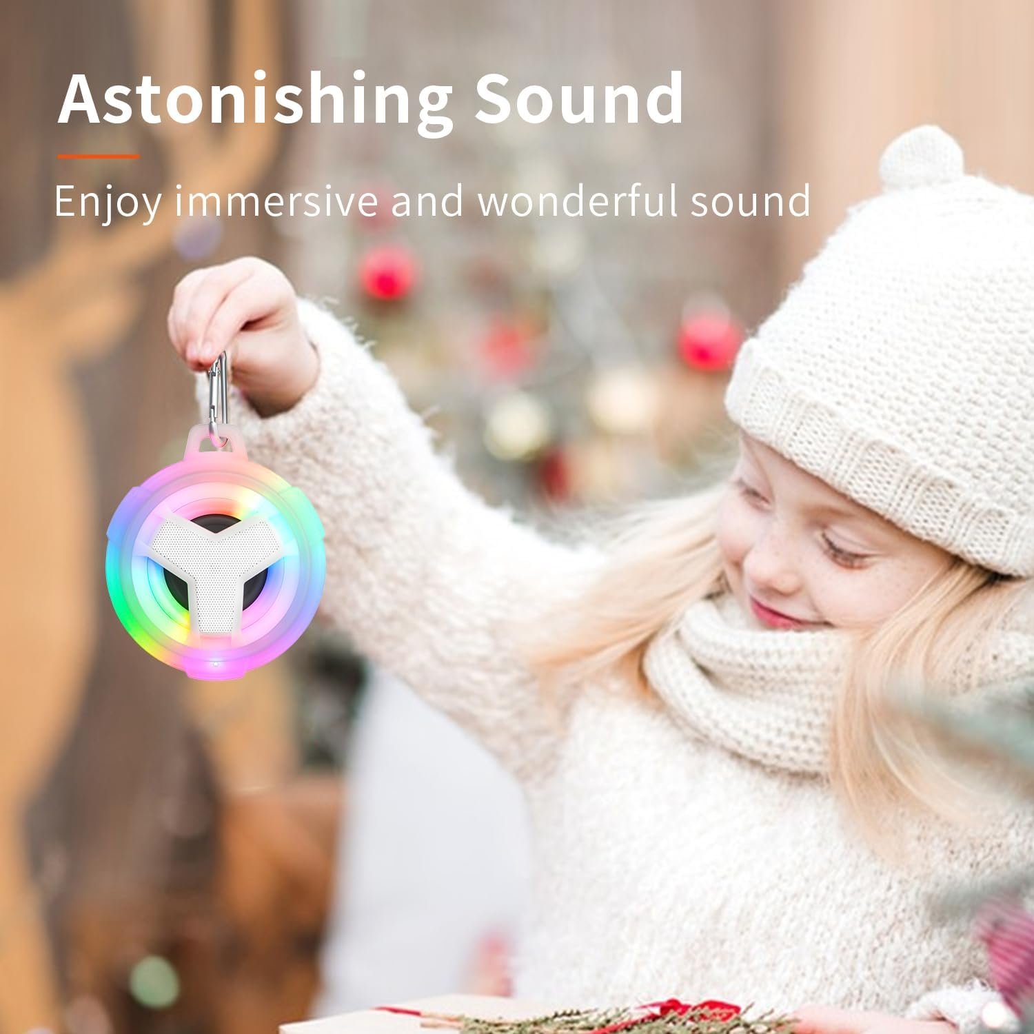 EBODA Altavoz de ducha Bluetooth, altavoces Bluetooth portátiles, altavoz inalámbrico impermeable IP67 con luz LED, flotante, 2000 mAh, estéreo inalámbrico verdadero para kayak, playa, regalos unisex - Imagen 10